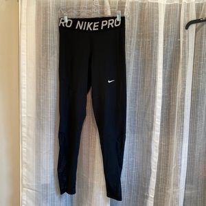 Nike Pro leggings, sheer side at calf, size L, like new